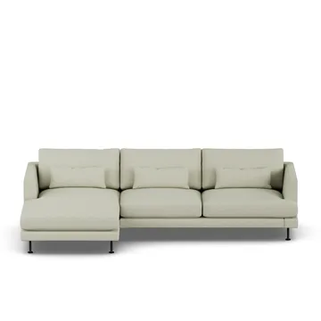 Bredhult sofa - Luiza Beige 3981-black steel, 2,5-seater C2 - 1898