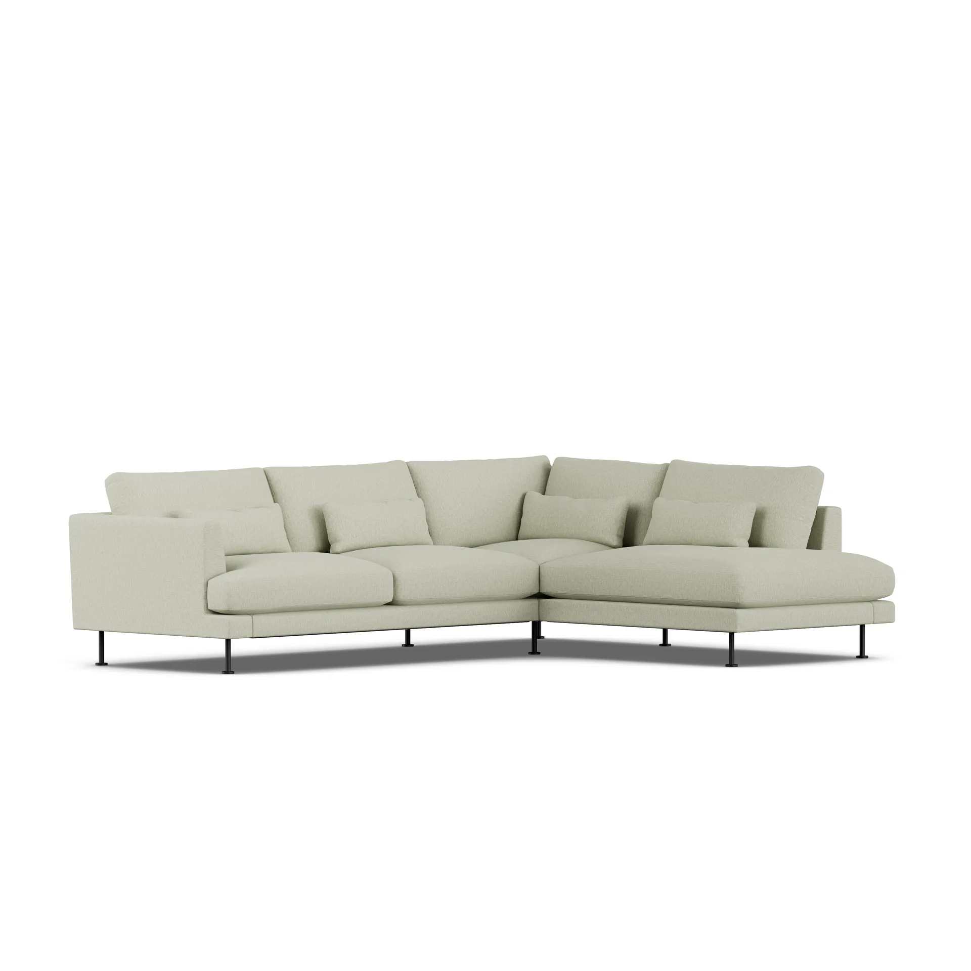 Bredhult sofa, Luiza Beige 3981-black steel, 3-seater A1 1898