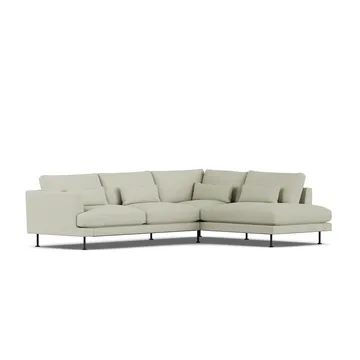 Bredhult sofa - Luiza Beige 3981-black steel, 3-seater A1 - 1898