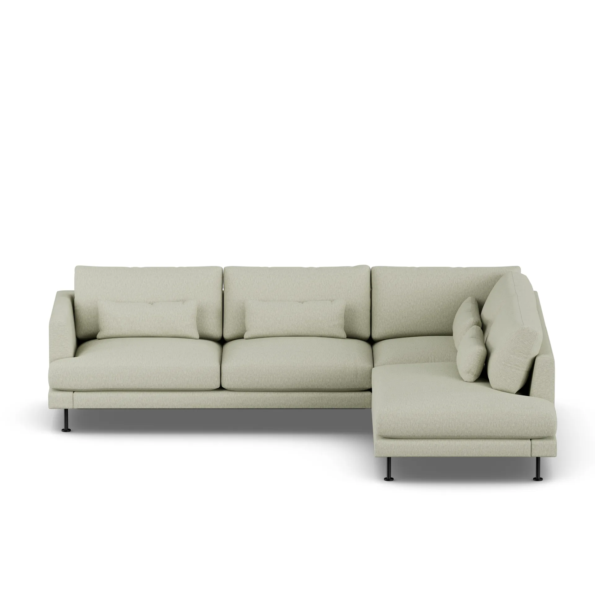 Bredhult sofa, Luiza Beige 3981-black steel, 3-seater A1 1898