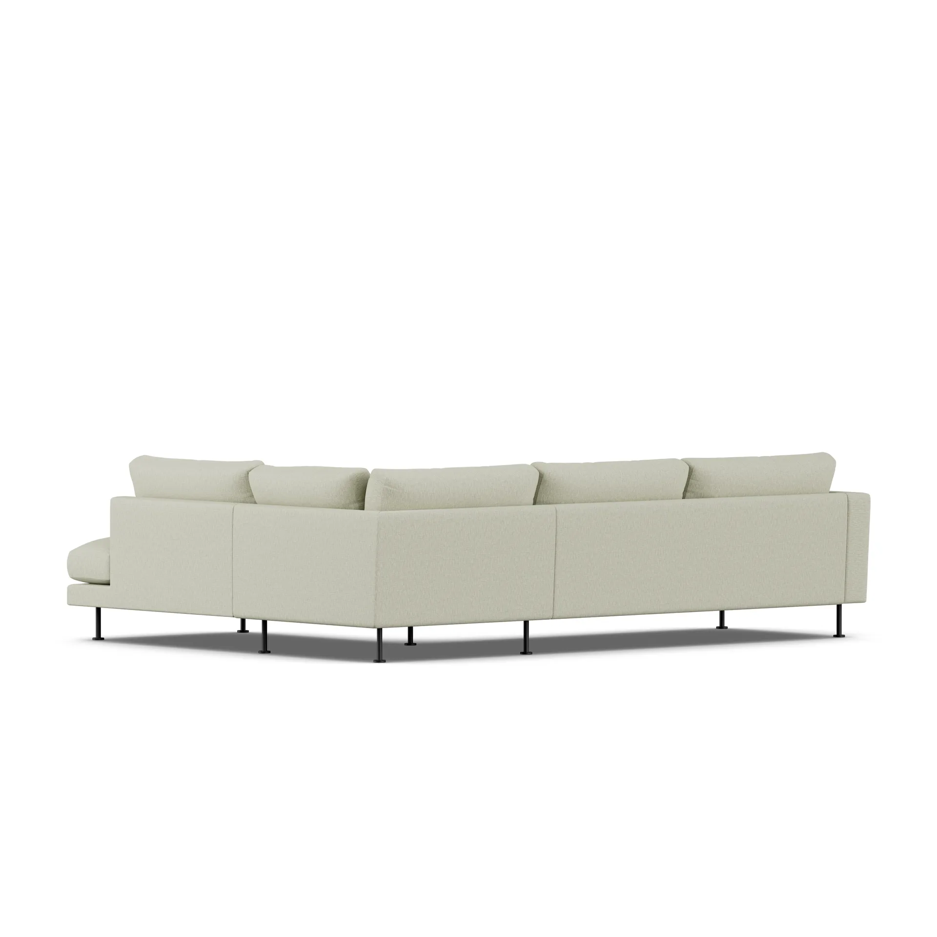 Bredhult sofa, Luiza Beige 3981-black steel, 3-seater A1 1898