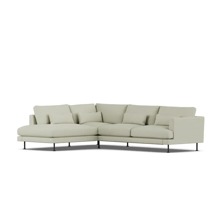Bredhult sofa - Luiza Beige 3981-black steel, 3-seater A2 - 1898