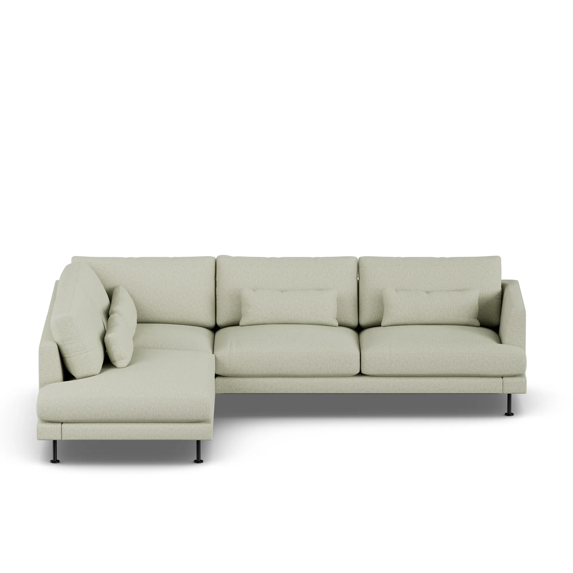 Bredhult sofa, Luiza Beige 3981-black steel, 3-seater A2 1898