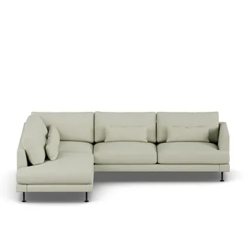 Bredhult sofa - Luiza Beige 3981-black steel, 3-seater A2 - 1898