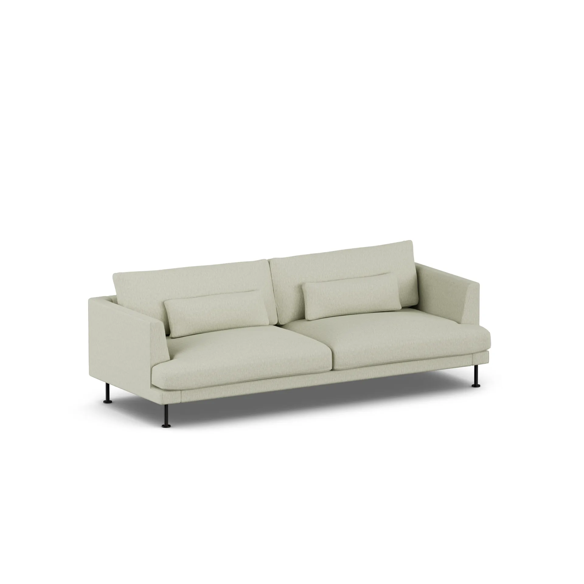Bredhult sofa, Luiza Beige 3981-black steel, 3-seater 1898