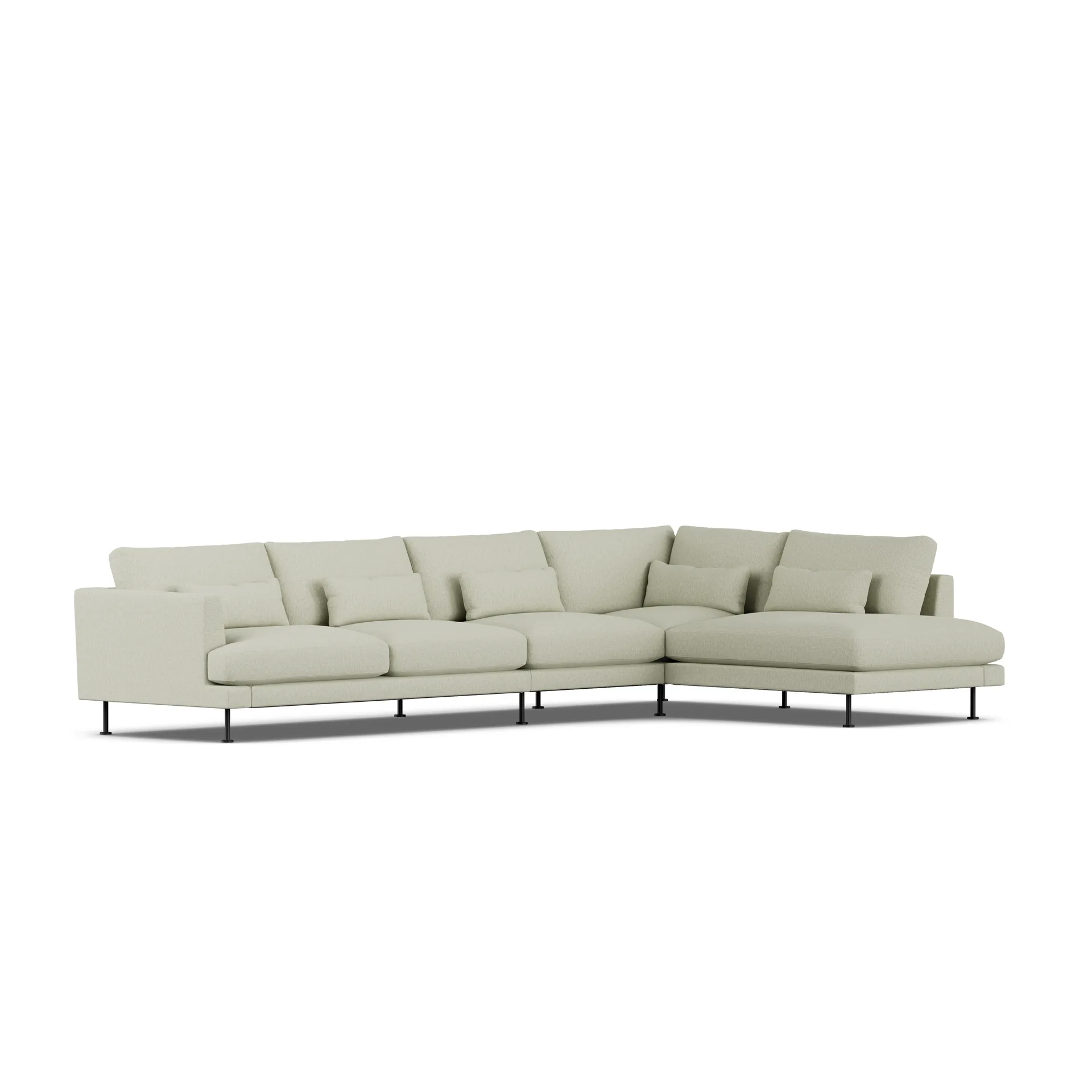 Bredhult sofa, Luiza Beige 3981-black steel, 4-seater B1 1898