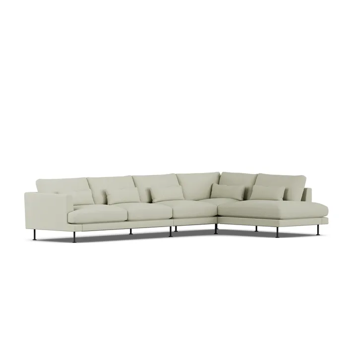 Bredhult sofa - Luiza Beige 3981-black steel, 4-seater B1 - 1898