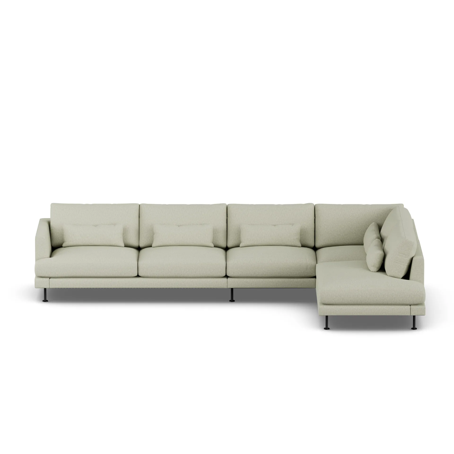 Bredhult sofa, Luiza Beige 3981-black steel, 4-seater B1 1898