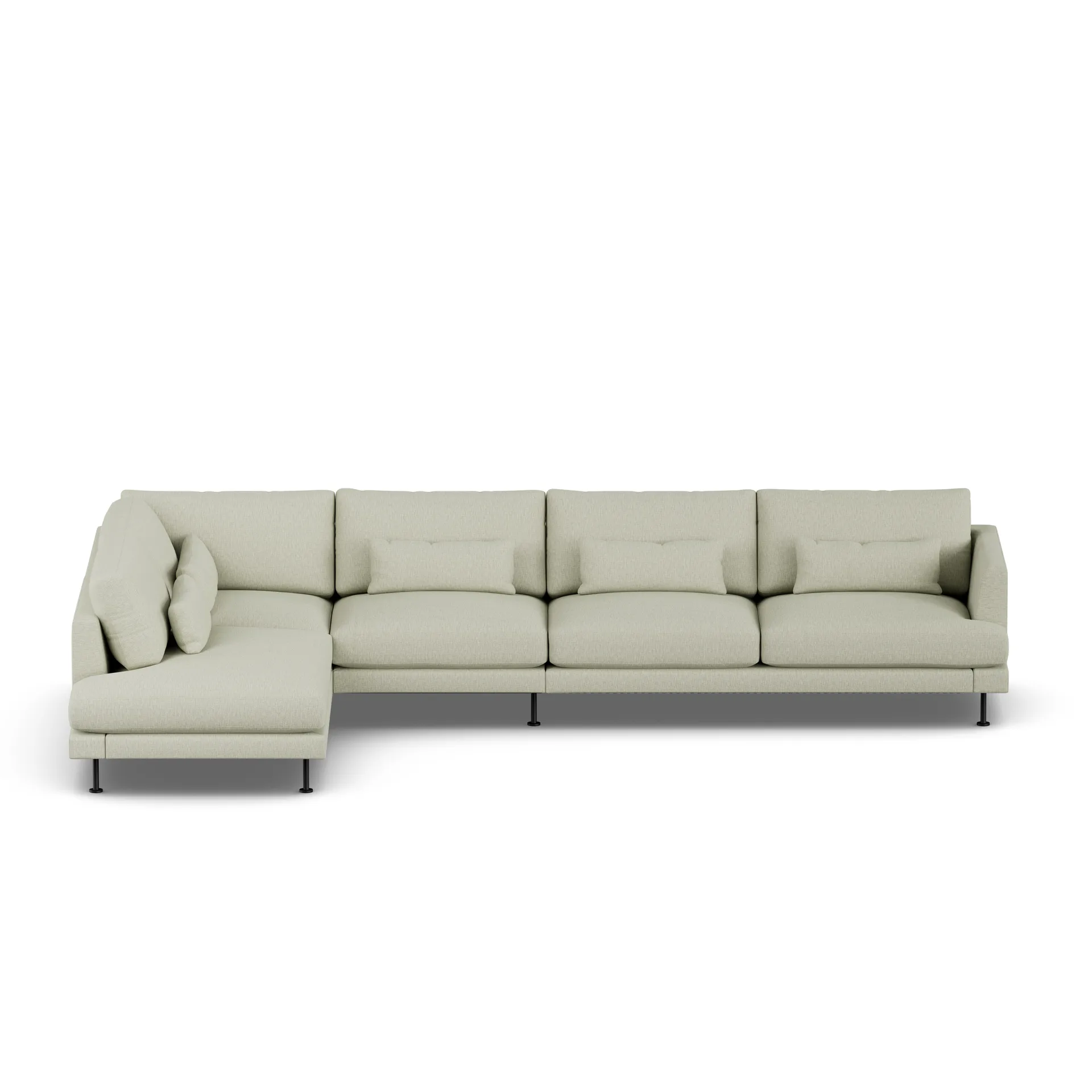 Bredhult sofa, Luiza Beige 3981-black steel, 4-seater B2 1898