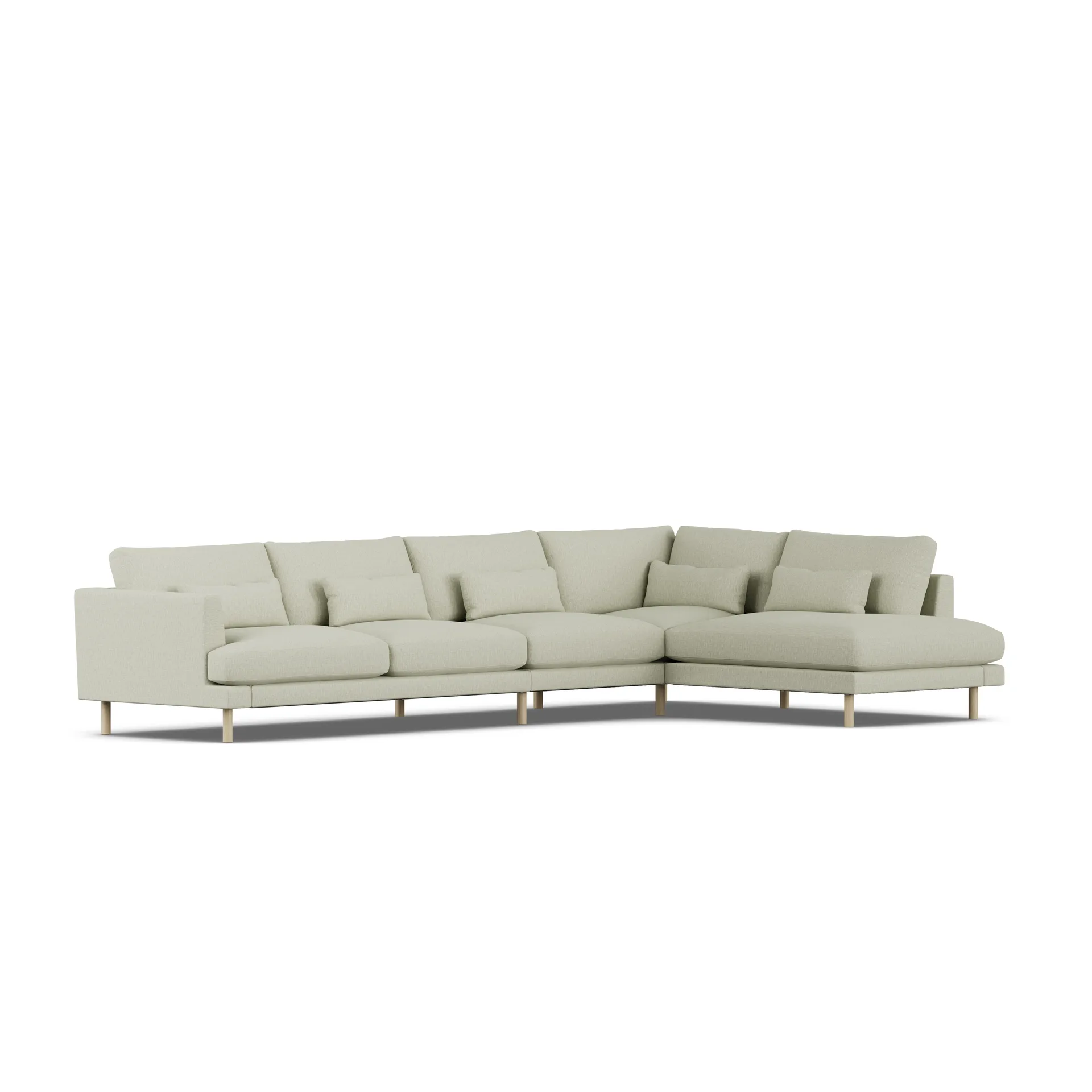 Bredhult sofa, Luiza Beige 3981-white-oiled oak, 4-seater B1 1898