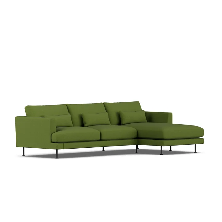 Bredhult sofa - Luiza Green 3975-black steel, 2,5-seater C1 - 1898