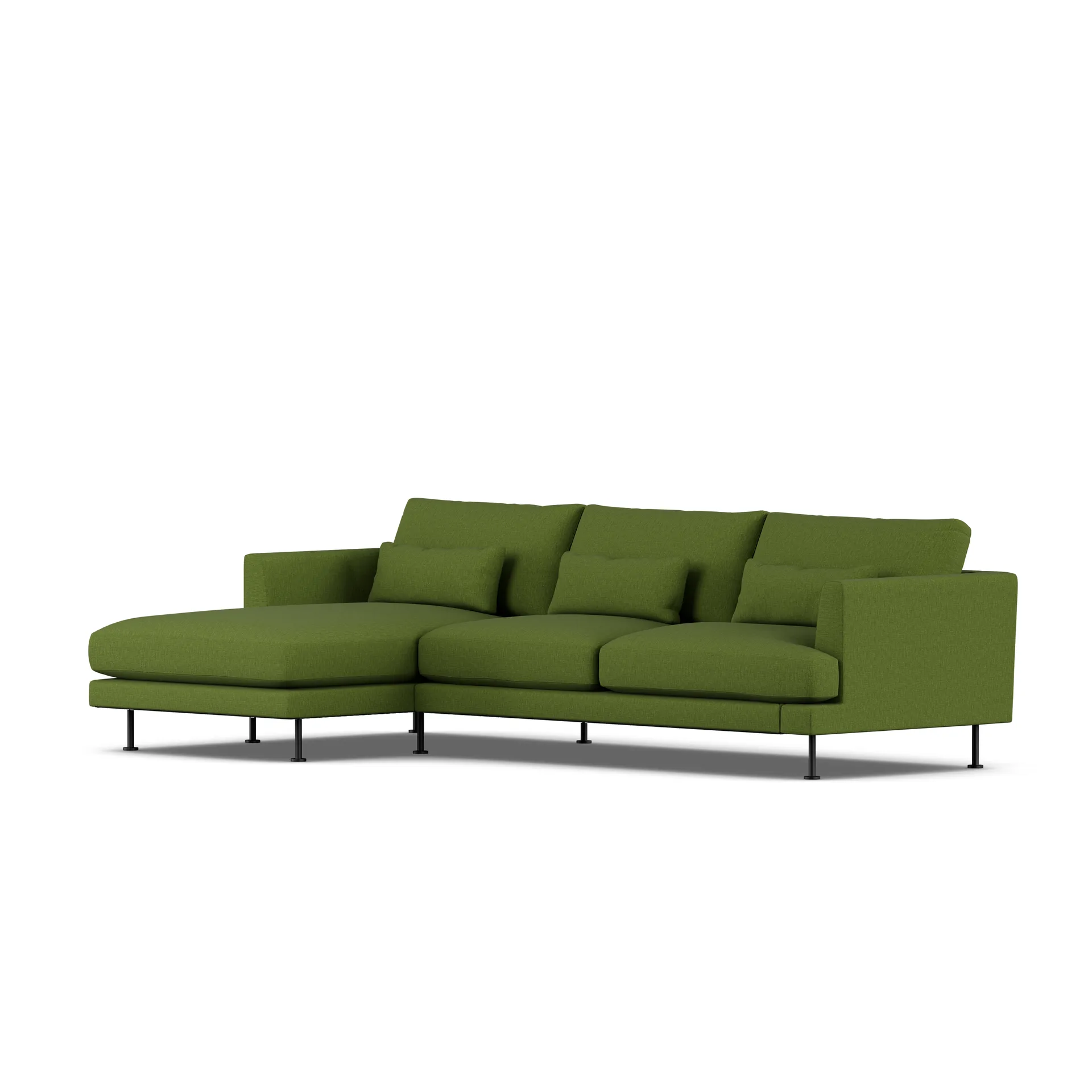 Bredhult sofa, Luiza Green 3975-black steel, 2,5-seater C2 1898