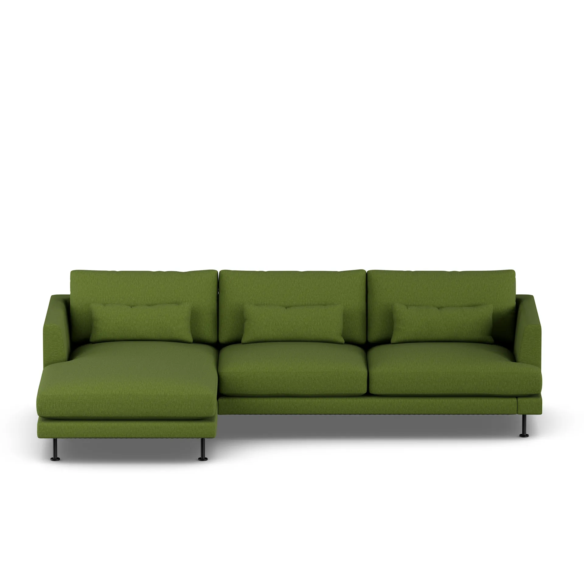 Bredhult sofa, Luiza Green 3975-black steel, 2,5-seater C2 1898