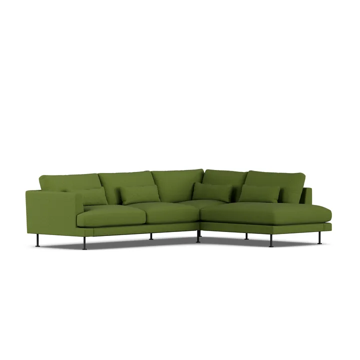 Bredhult sofa - Luiza Green 3975-black steel, 3-seater A1 - 1898