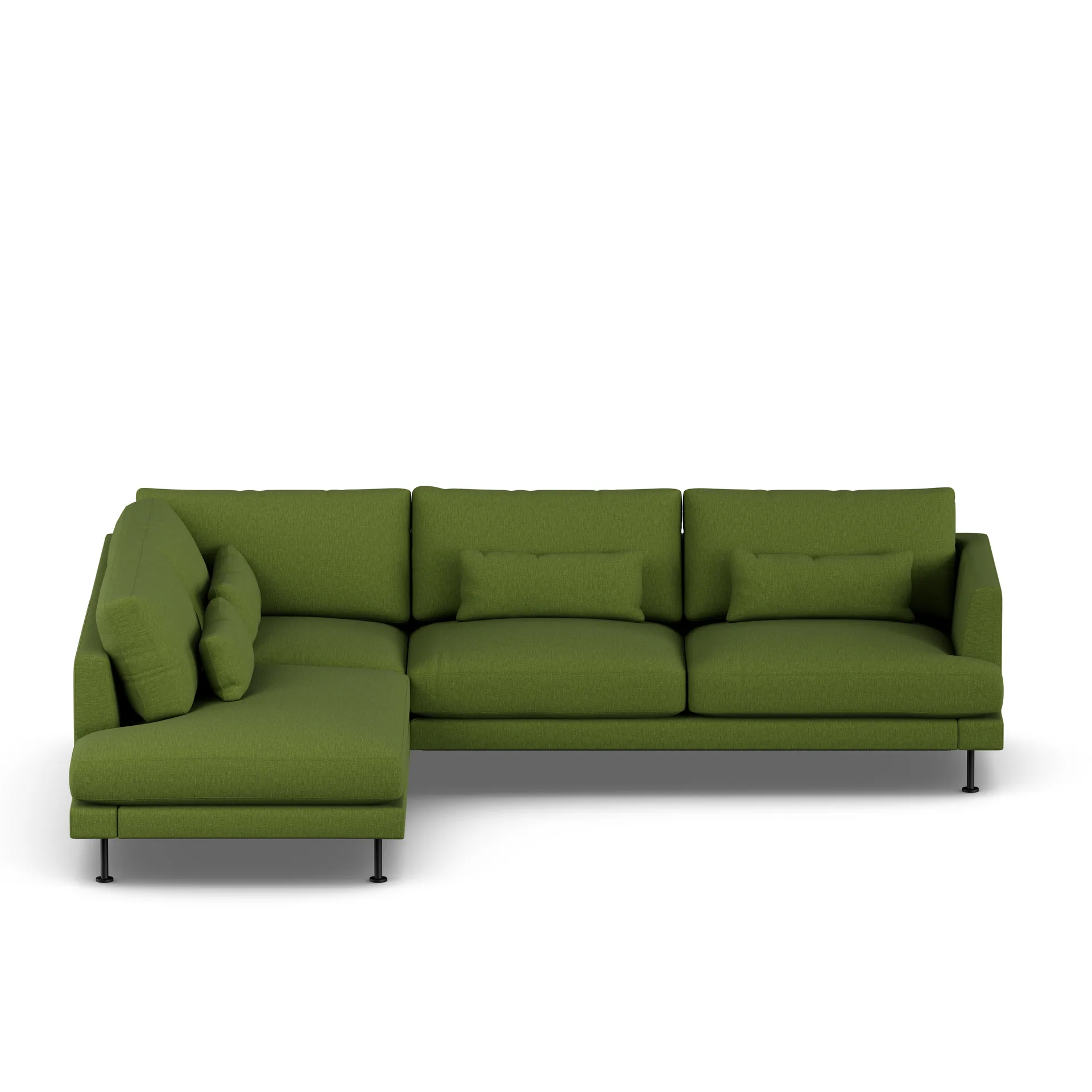Bredhult sofa, Luiza Green 3975-black steel, 3-seater A2 1898