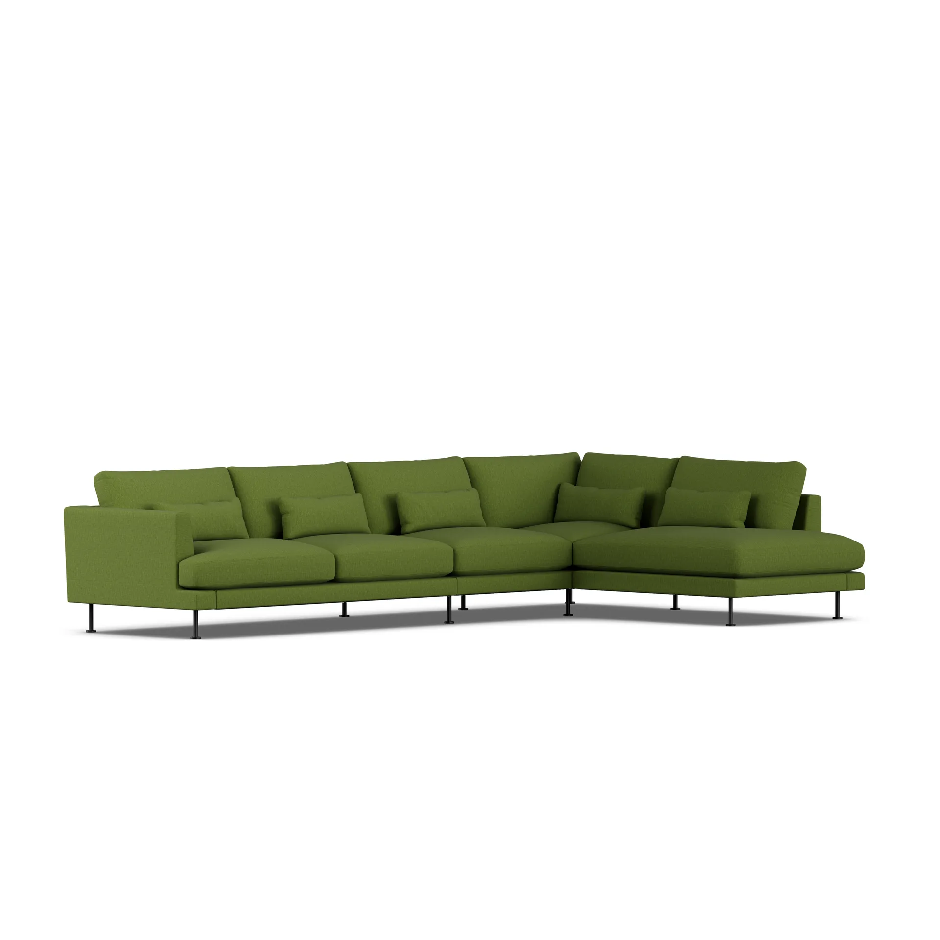 Bredhult sofa, Luiza Green 3975-black steel, 4-seater B1 1898