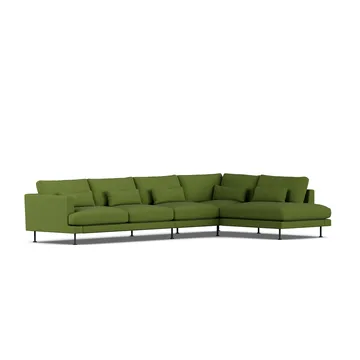 Bredhult sofa - Luiza Green 3975-black steel, 4-seater B1 - 1898