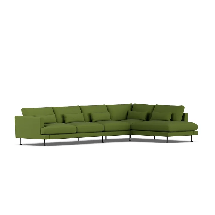 Bredhult sofa - Luiza Green 3975-black steel, 4-seater B1 - 1898