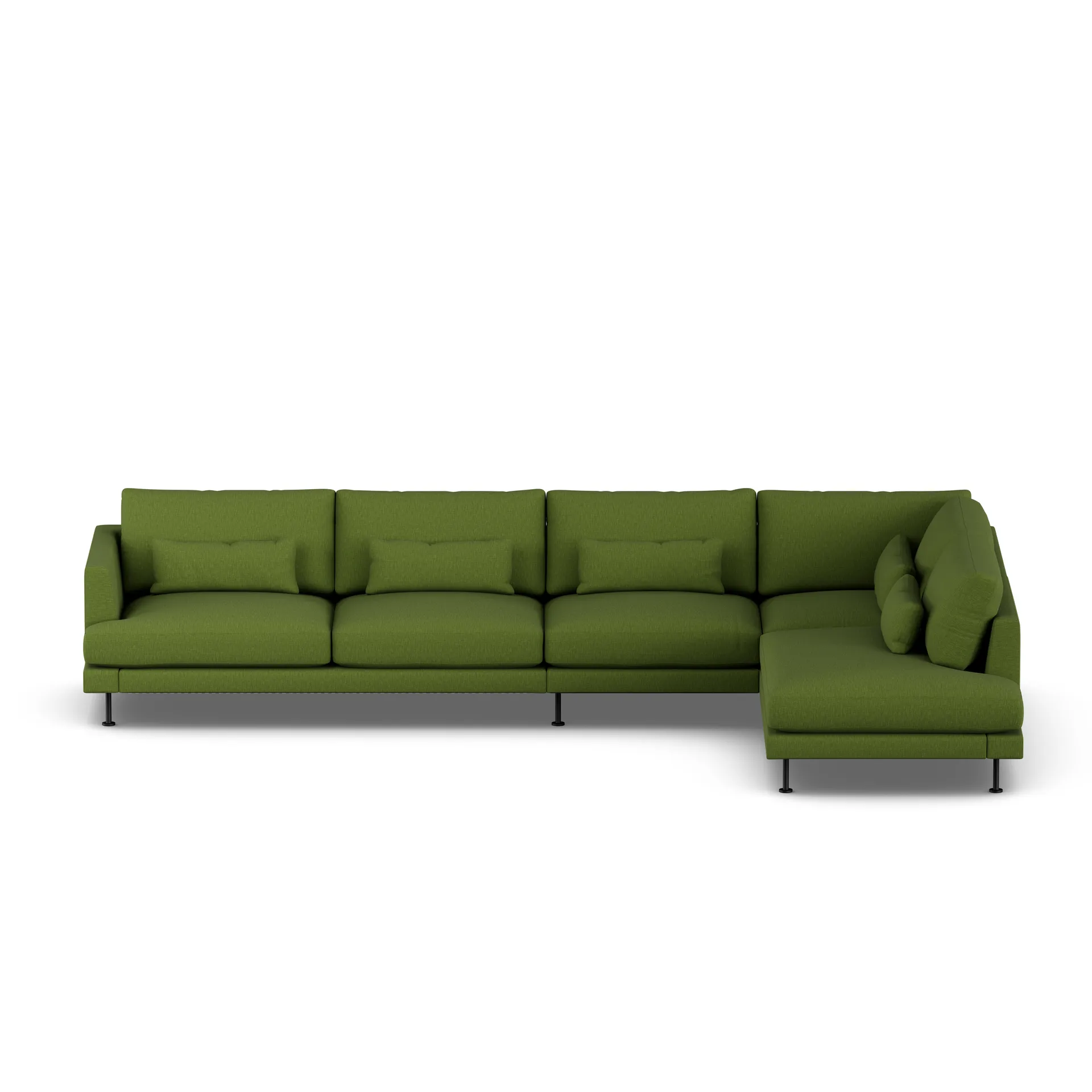 Bredhult sofa, Luiza Green 3975-black steel, 4-seater B1 1898