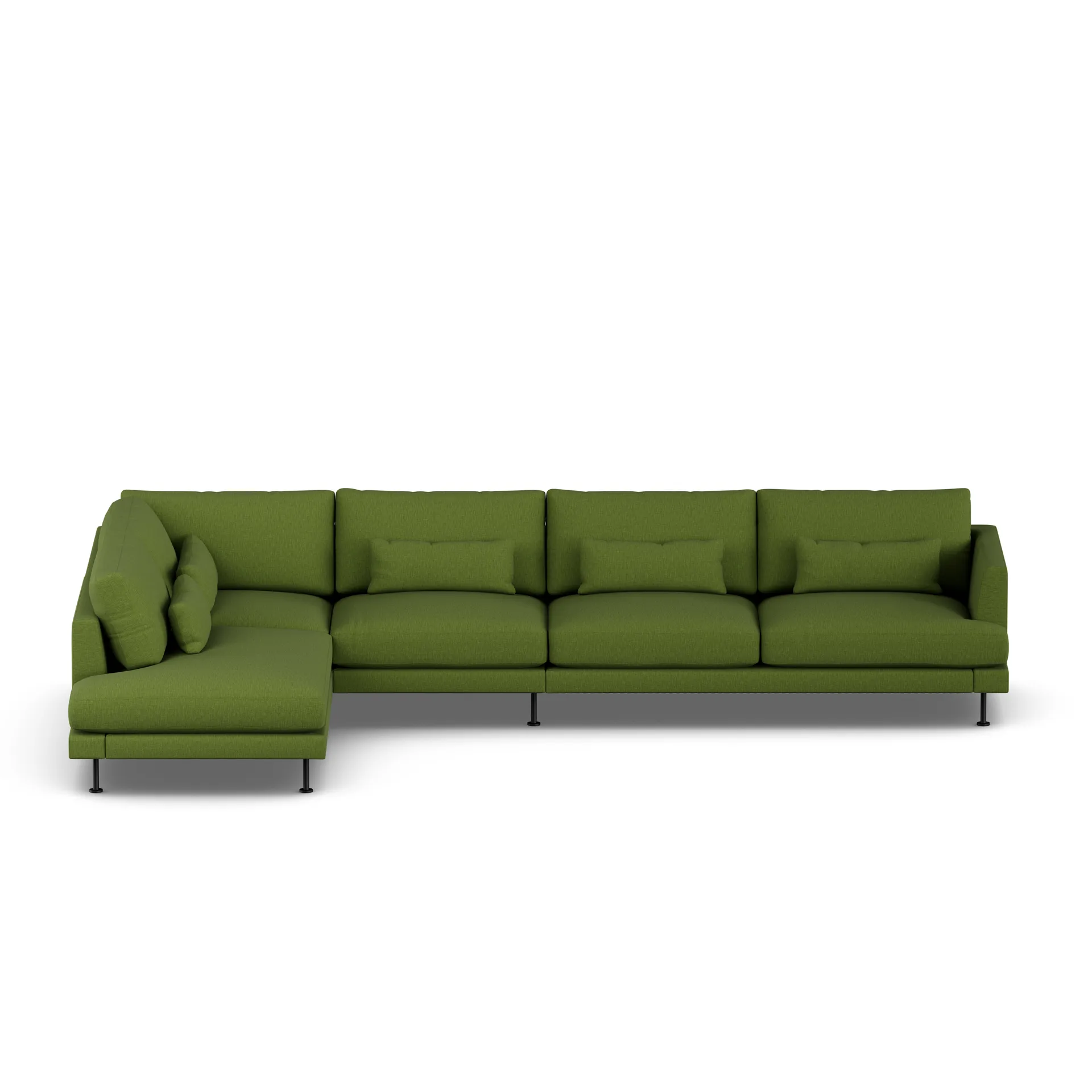 Bredhult sofa, Luiza Green 3975-black steel, 4-seater B2 1898