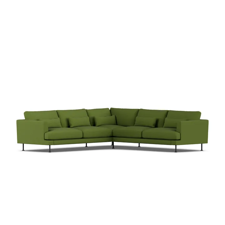 Bredhult sofa - Luiza Green 3975-black steel, corner sofa F - 1898