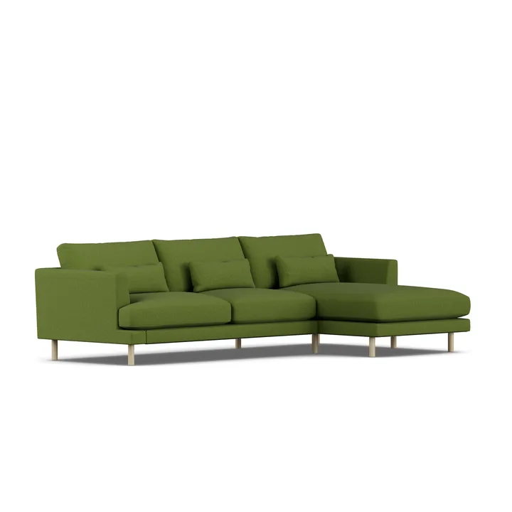 Bredhult sofa - Luiza Green 3975-white-oiled oak, 2,5-seater C1 - 1898
