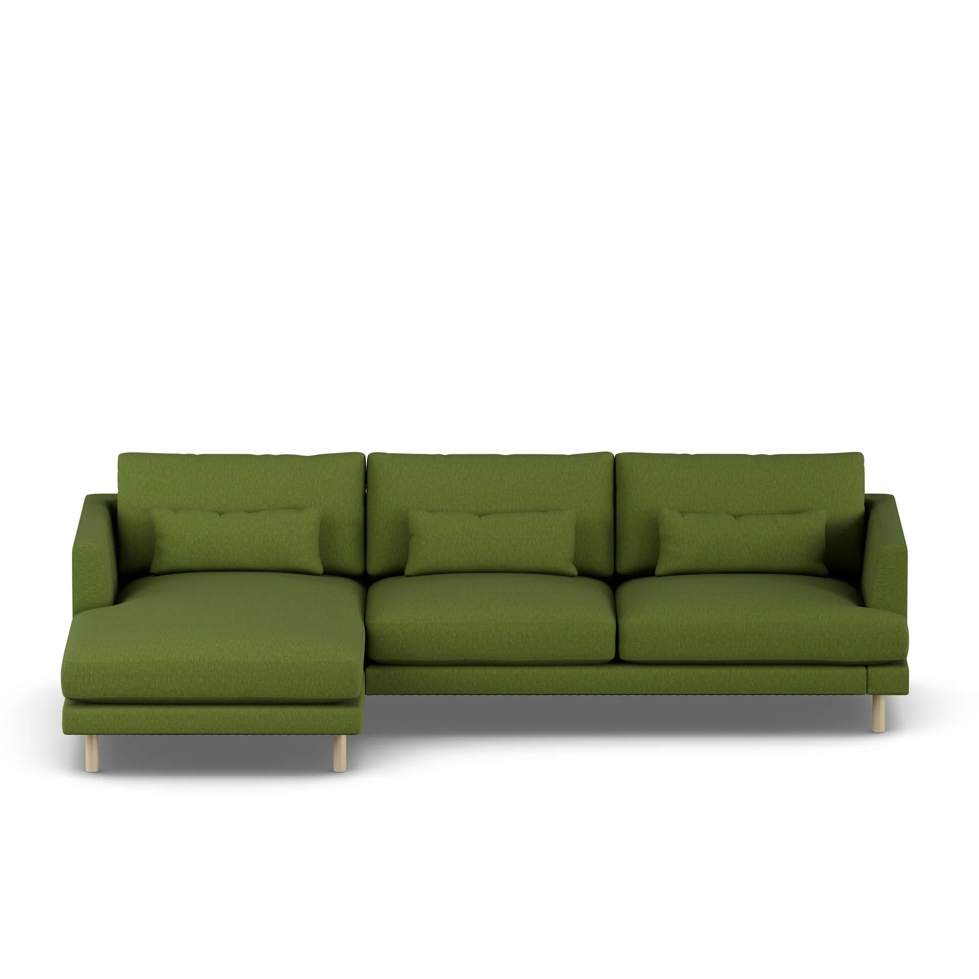 Bredhult sofa, Luiza Green 3975-white-oiled oak, 2,5-seater C2 1898
