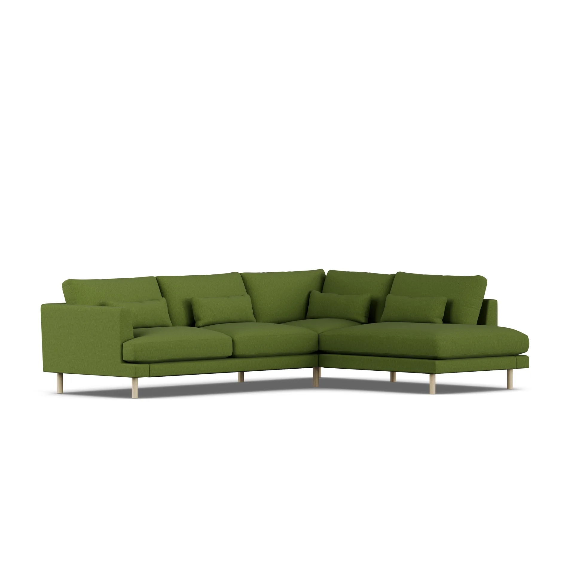 Bredhult sofa, Luiza Green 3975-white-oiled oak, 3-seater A1 1898
