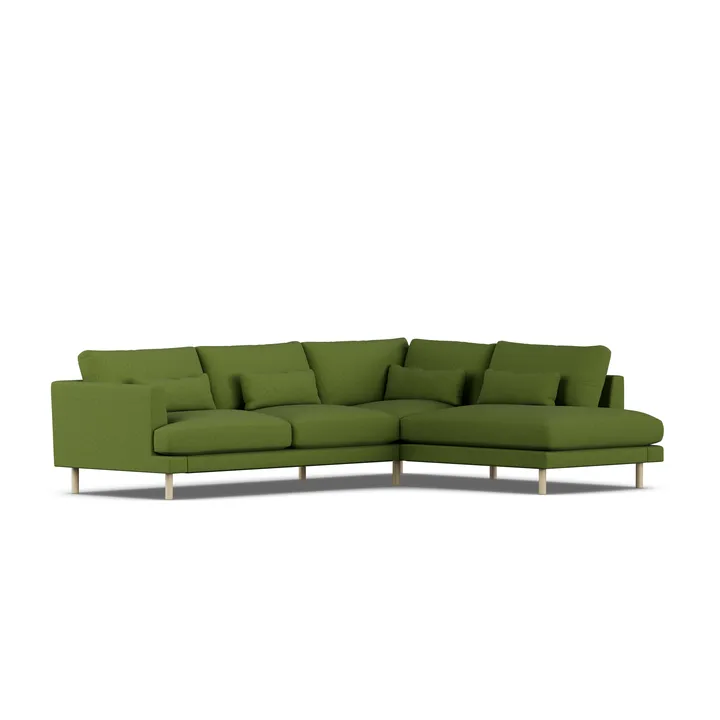 Bredhult sofa - Luiza Green 3975-white-oiled oak, 3-seater A1 - 1898