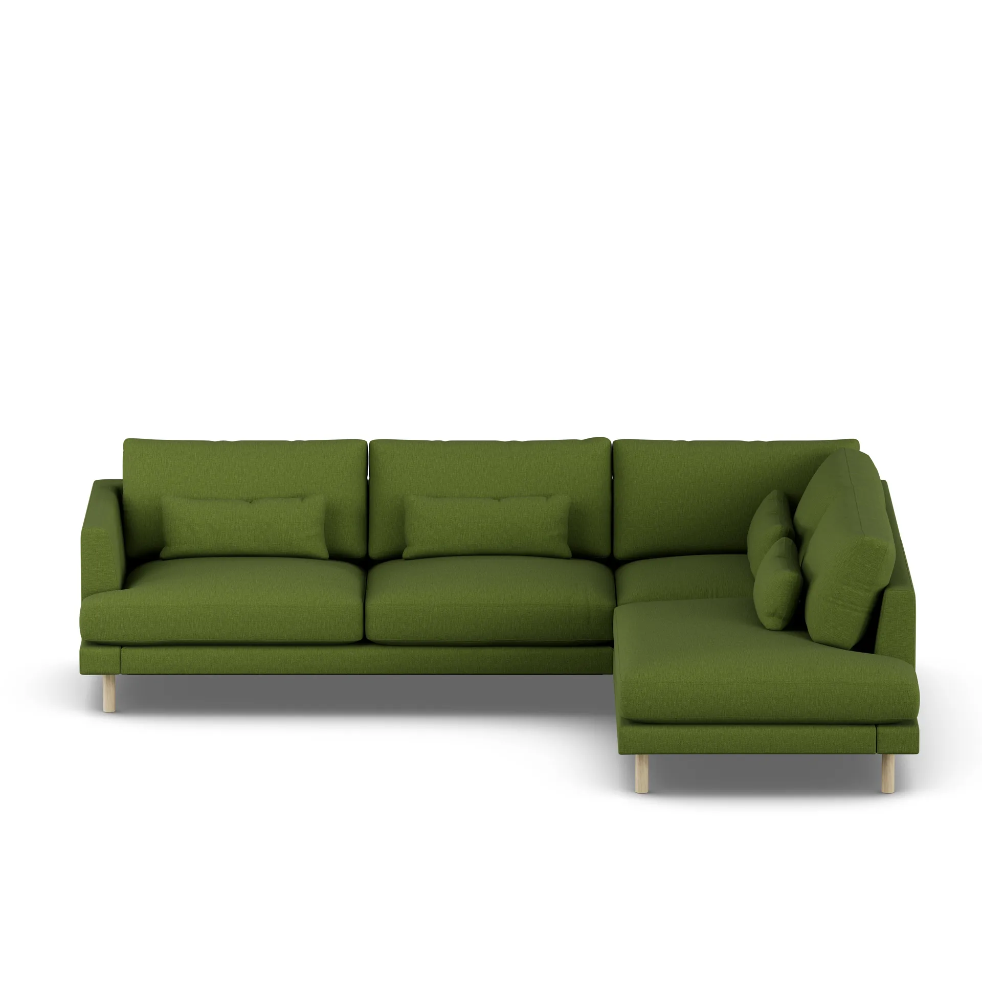 Bredhult sofa, Luiza Green 3975-white-oiled oak, 3-seater A1 1898