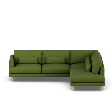 Bredhult sofa - Luiza Green 3975-white-oiled oak, 3-seater A1 - 1898