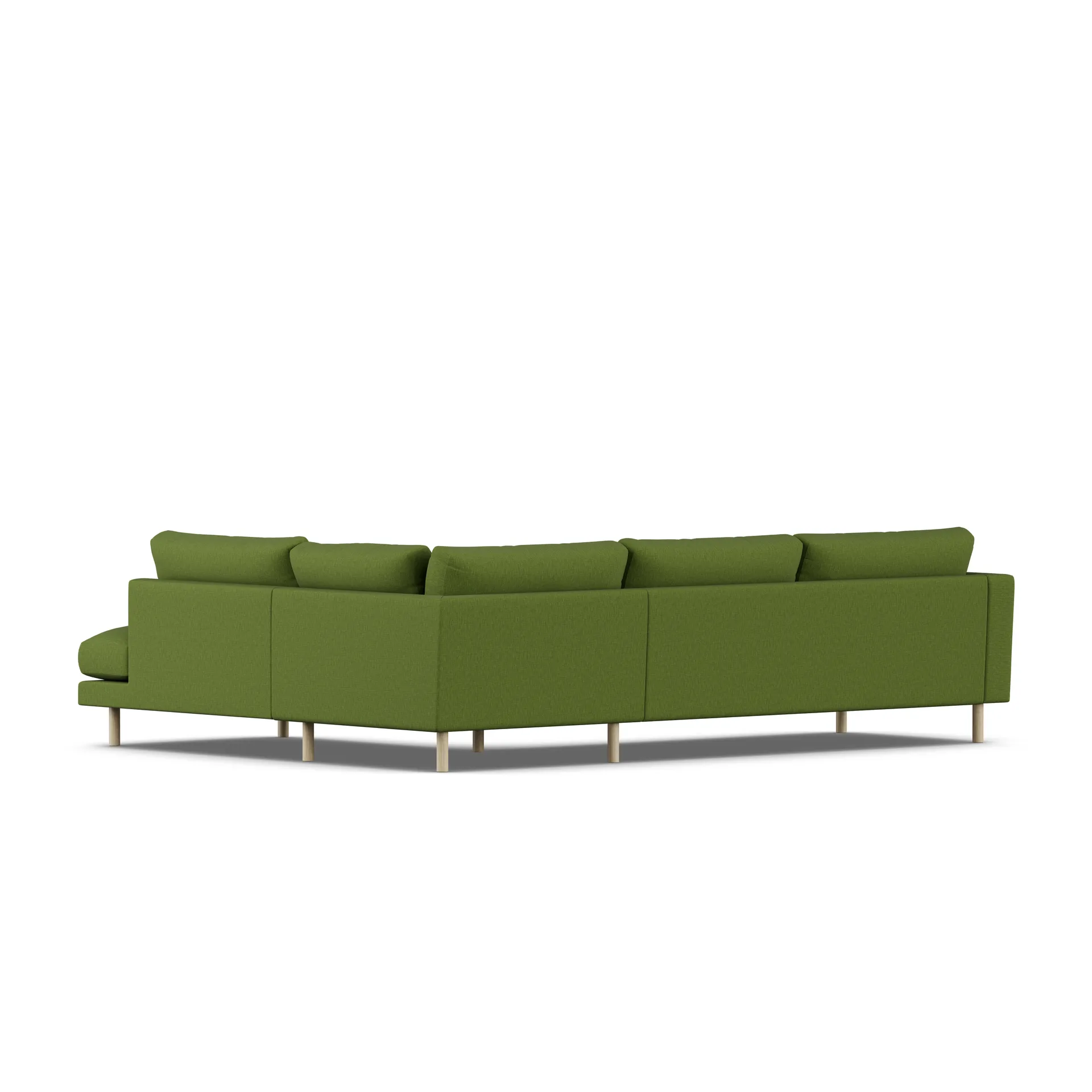 Bredhult sofa, Luiza Green 3975-white-oiled oak, 3-seater A1 1898