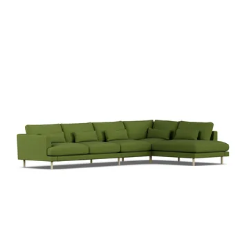 Bredhult sofa - Luiza Green 3975-white-oiled oak, 4-seater B1 - 1898
