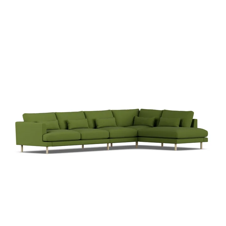 Bredhult sofa - Luiza Green 3975-white-oiled oak, 4-seater B1 - 1898