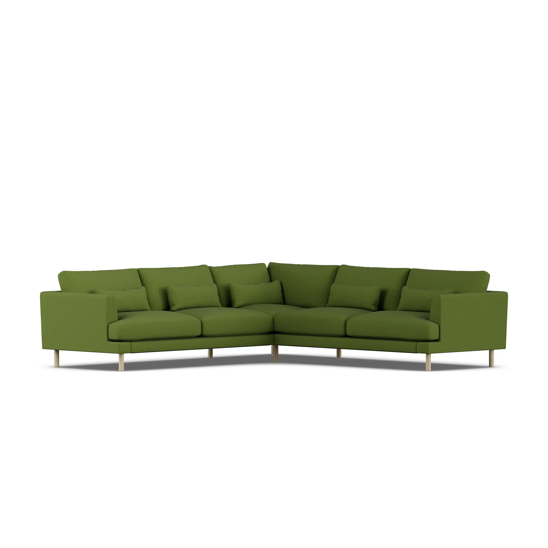 Bredhult sofa, Luiza Green 3975-white-oiled oak, corner sofa F 1898