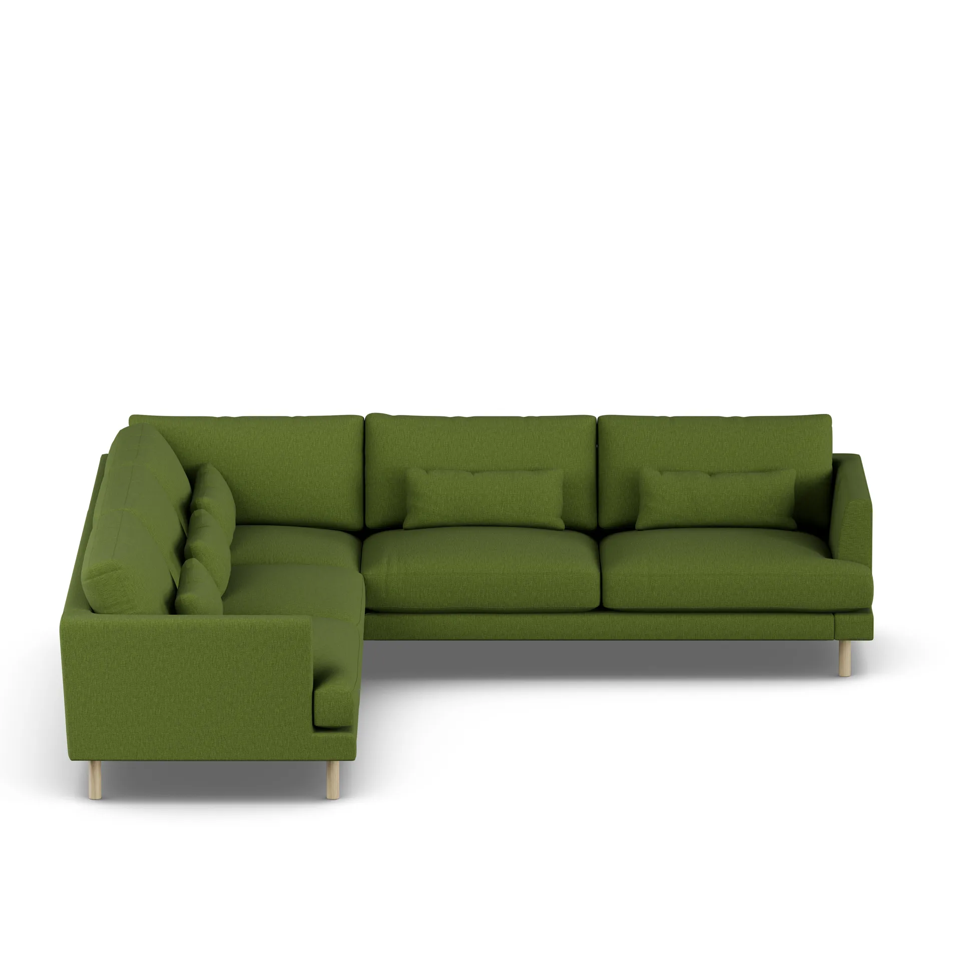 Bredhult sofa, Luiza Green 3975-white-oiled oak, corner sofa F 1898