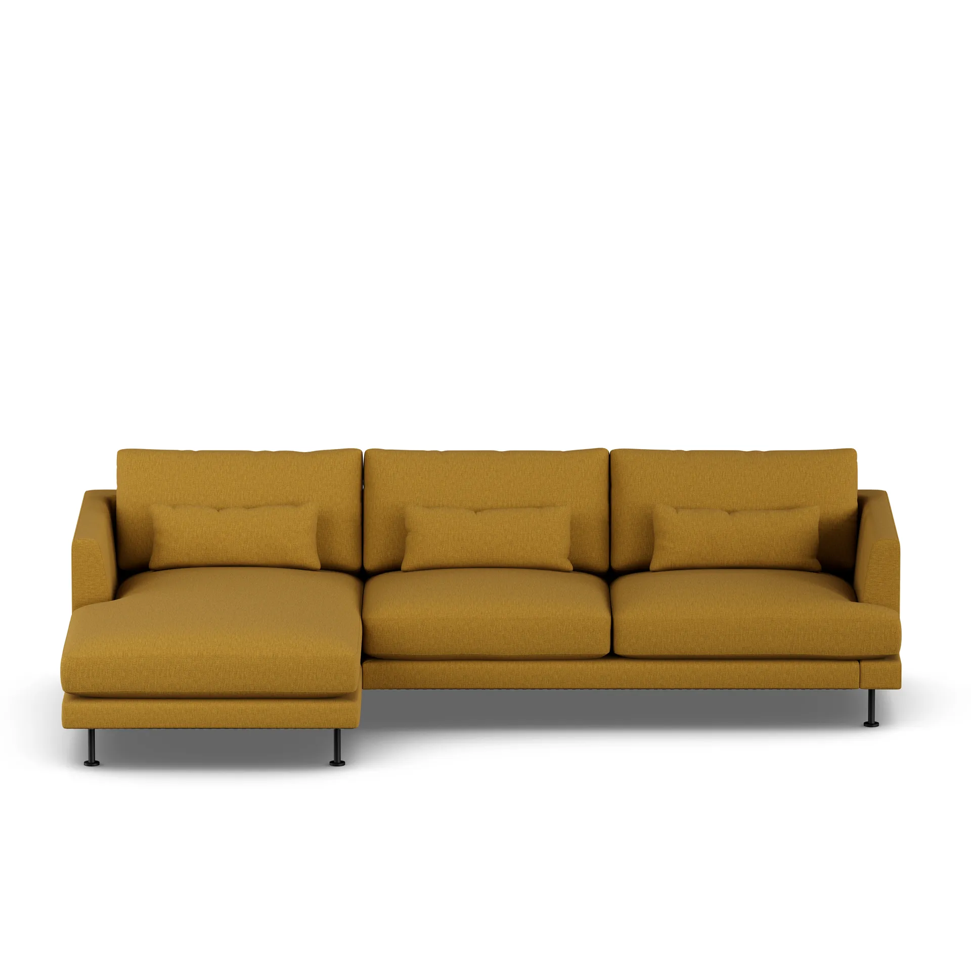 Bredhult sofa, Luiza Mustard 3972-black steel, 2,5-seater C2 1898