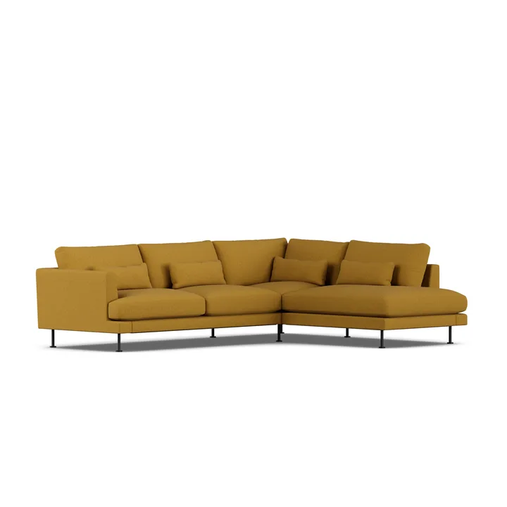 Bredhult sofa - Luiza Mustard 3972-black steel, 3-seater A1 - 1898