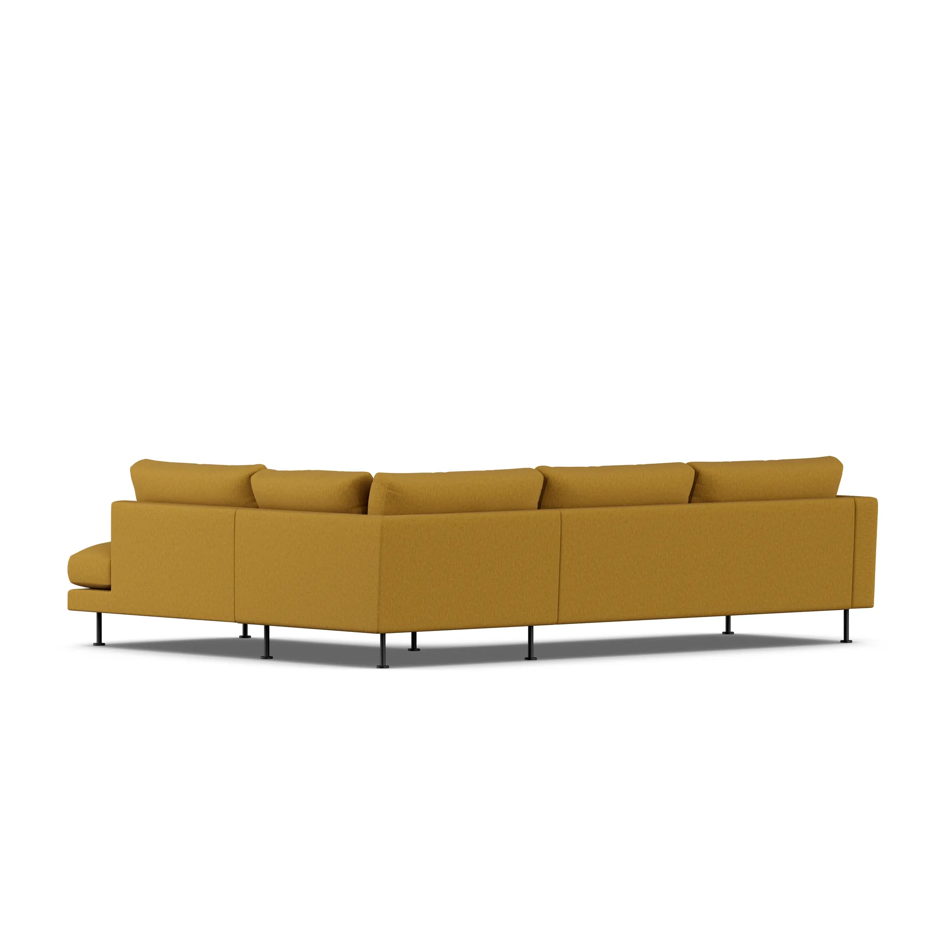 Bredhult sofa, Luiza Mustard 3972-black steel, 3-seater A1 1898