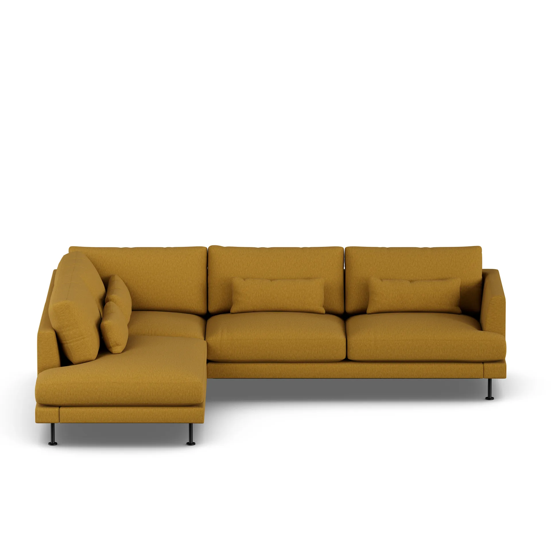 Bredhult sofa, Luiza Mustard 3972-black steel, 3-seater A2 1898