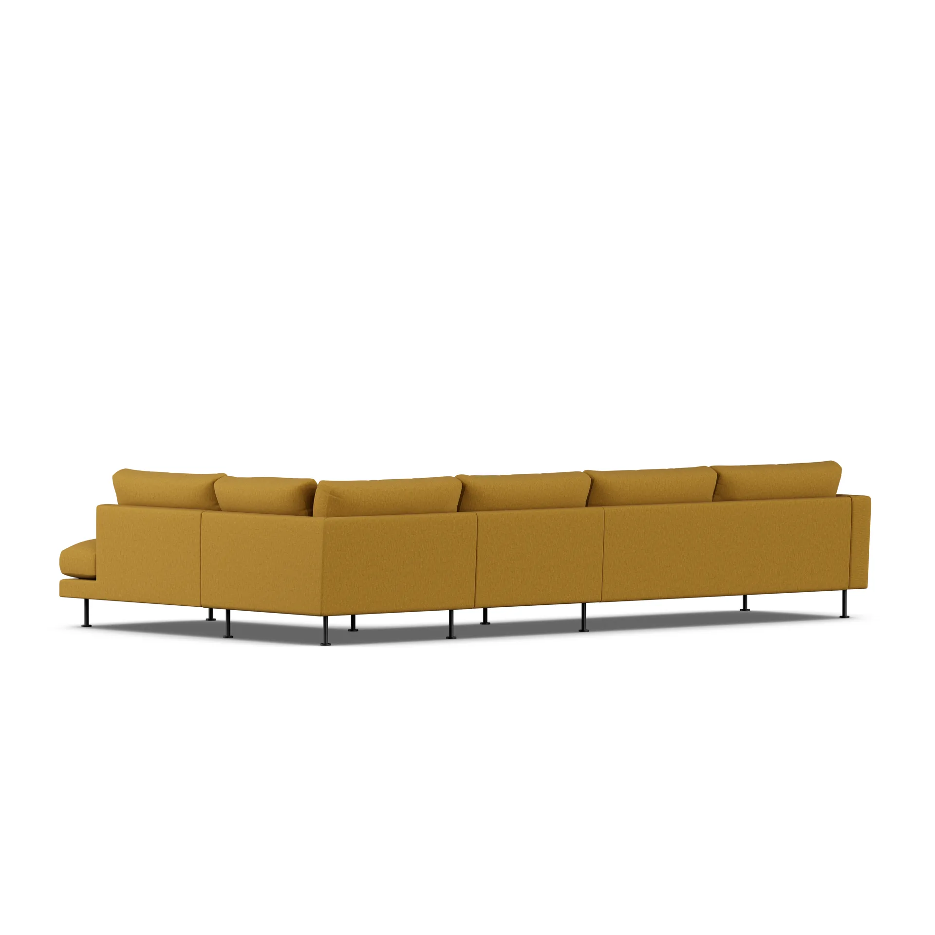Bredhult sofa, Luiza Mustard 3972-black steel, 4-seater B1 1898