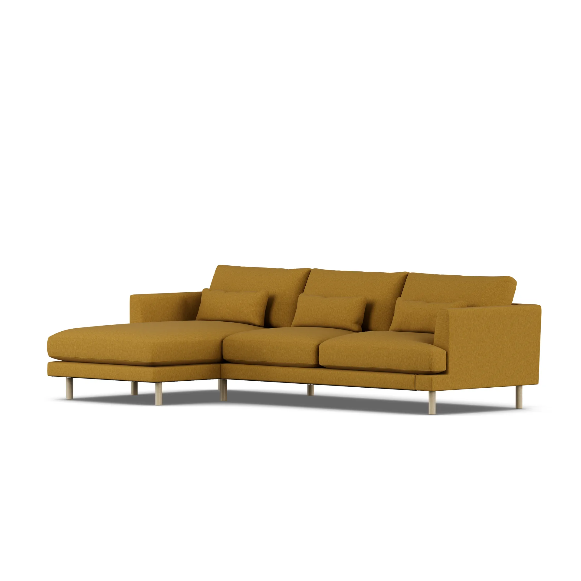 Bredhult sofa, Luiza Mustard 3972-white-oiled oak, 2,5-seater C2 1898