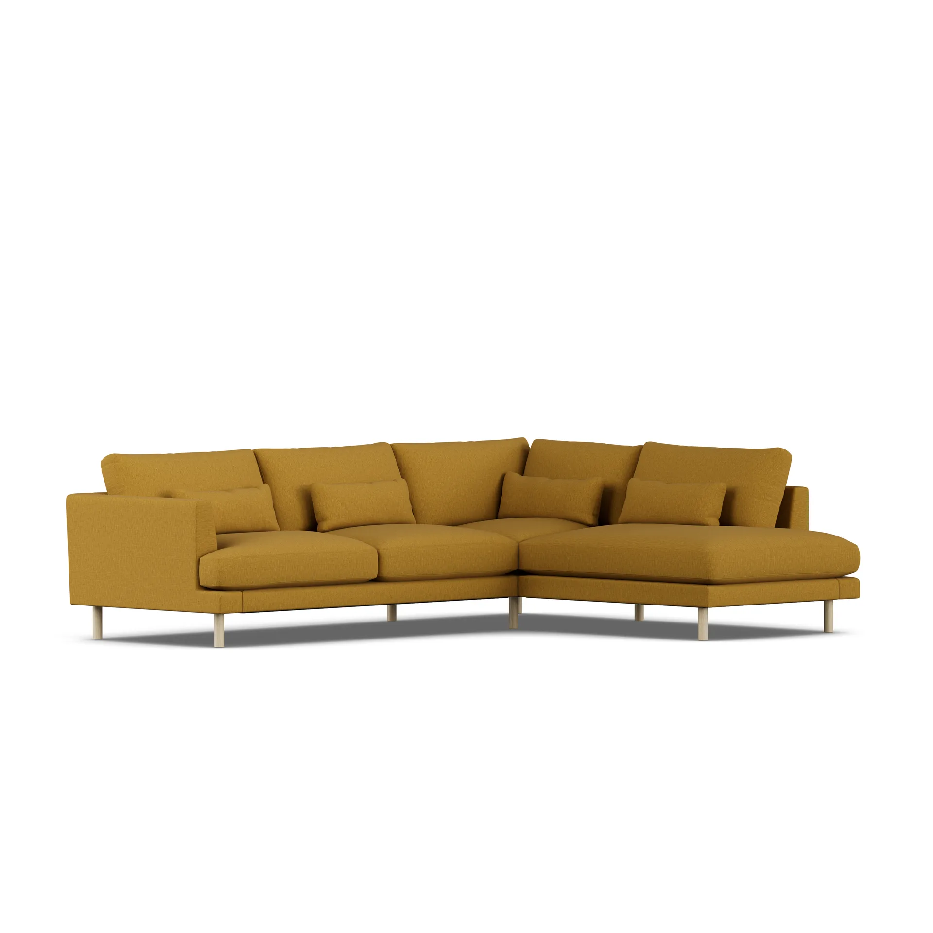 Bredhult sofa, Luiza Mustard 3972-white-oiled oak, 3-seater A1 1898