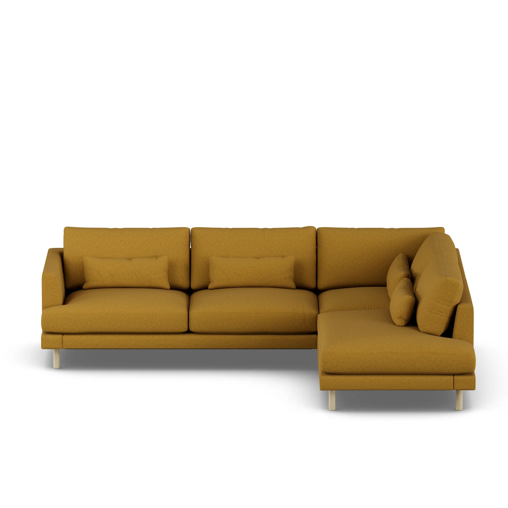 Bredhult sofa, Luiza Mustard 3972-white-oiled oak, 3-seater A1 1898
