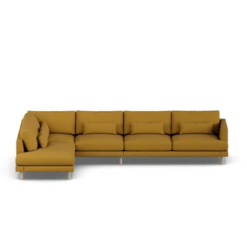 Bredhult sofa - Luiza Mustard 3972-white-oiled oak, 4-seater B2 - 1898