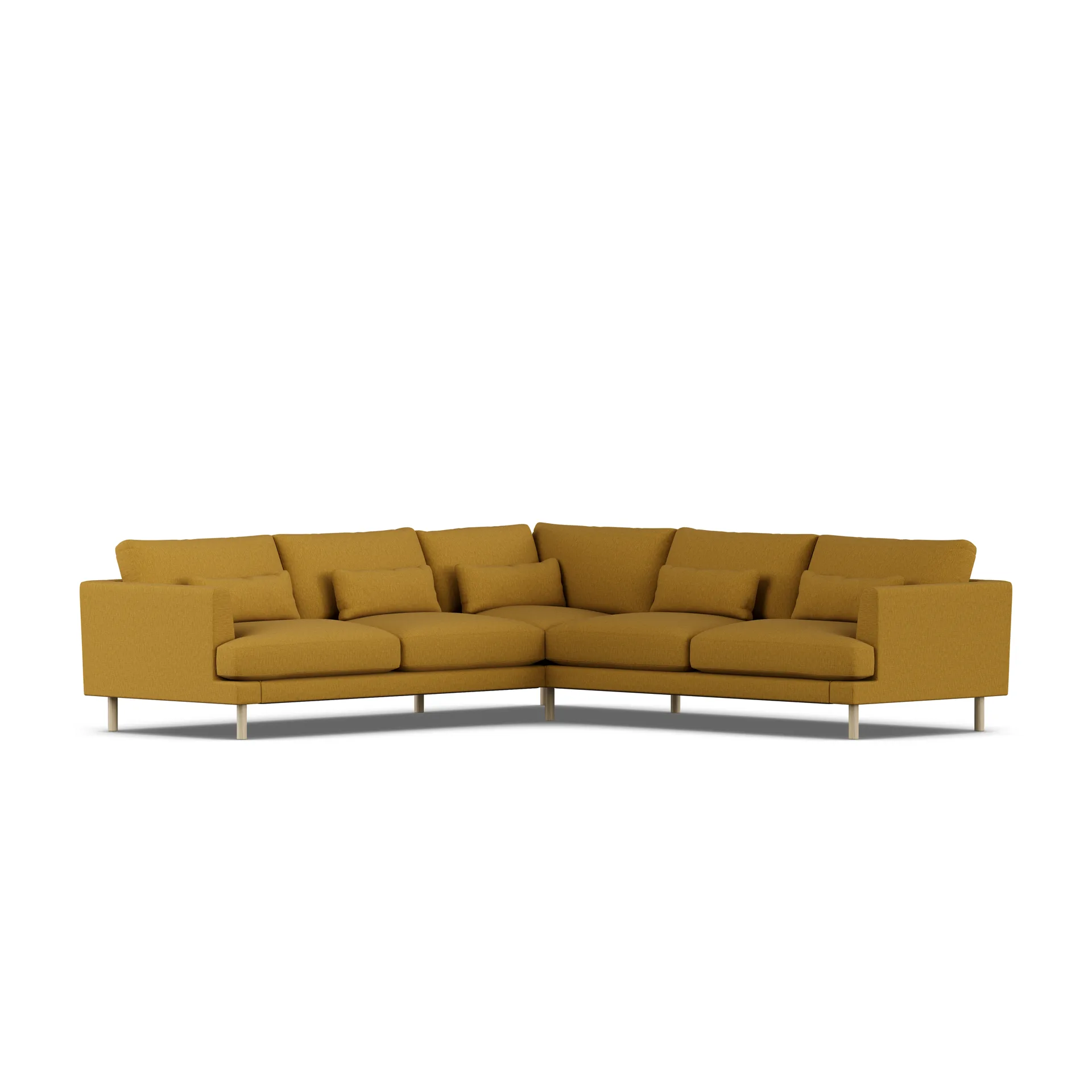 Bredhult sofa, Luiza Mustard 3972-white-oiled oak, corner sofa F 1898
