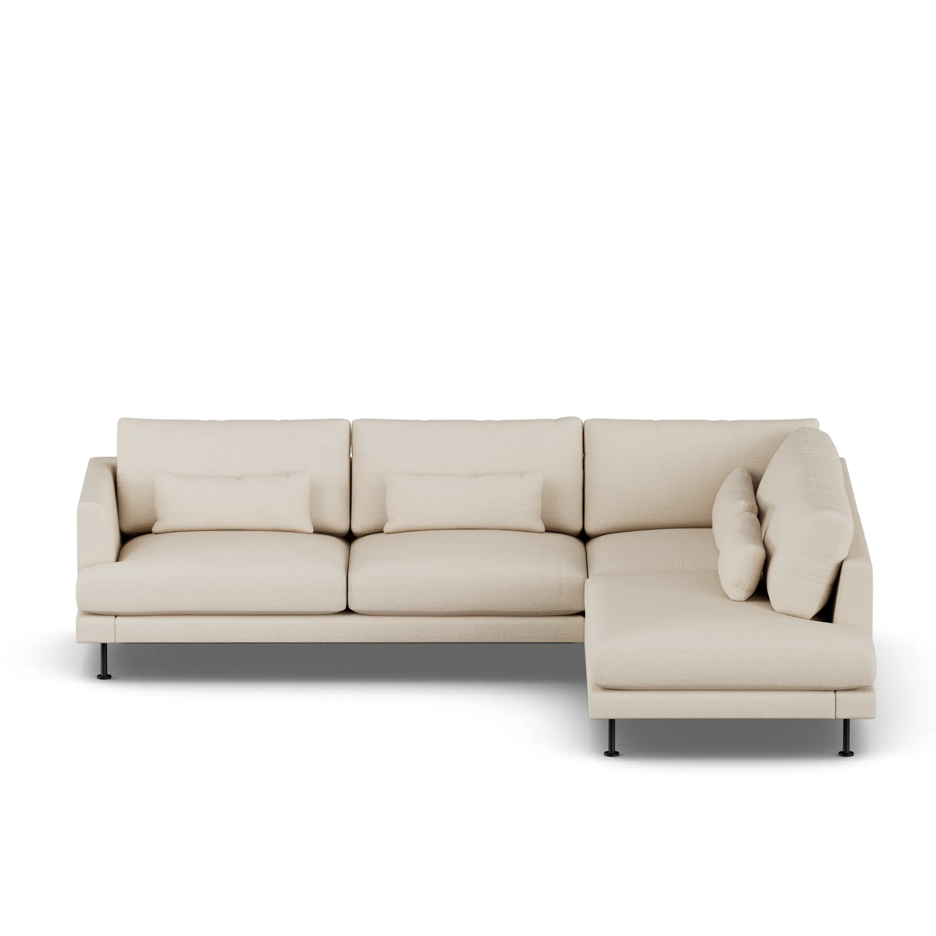 Bredhult sofa, Same Beige 6670-black steel, 3-seater A1 1898