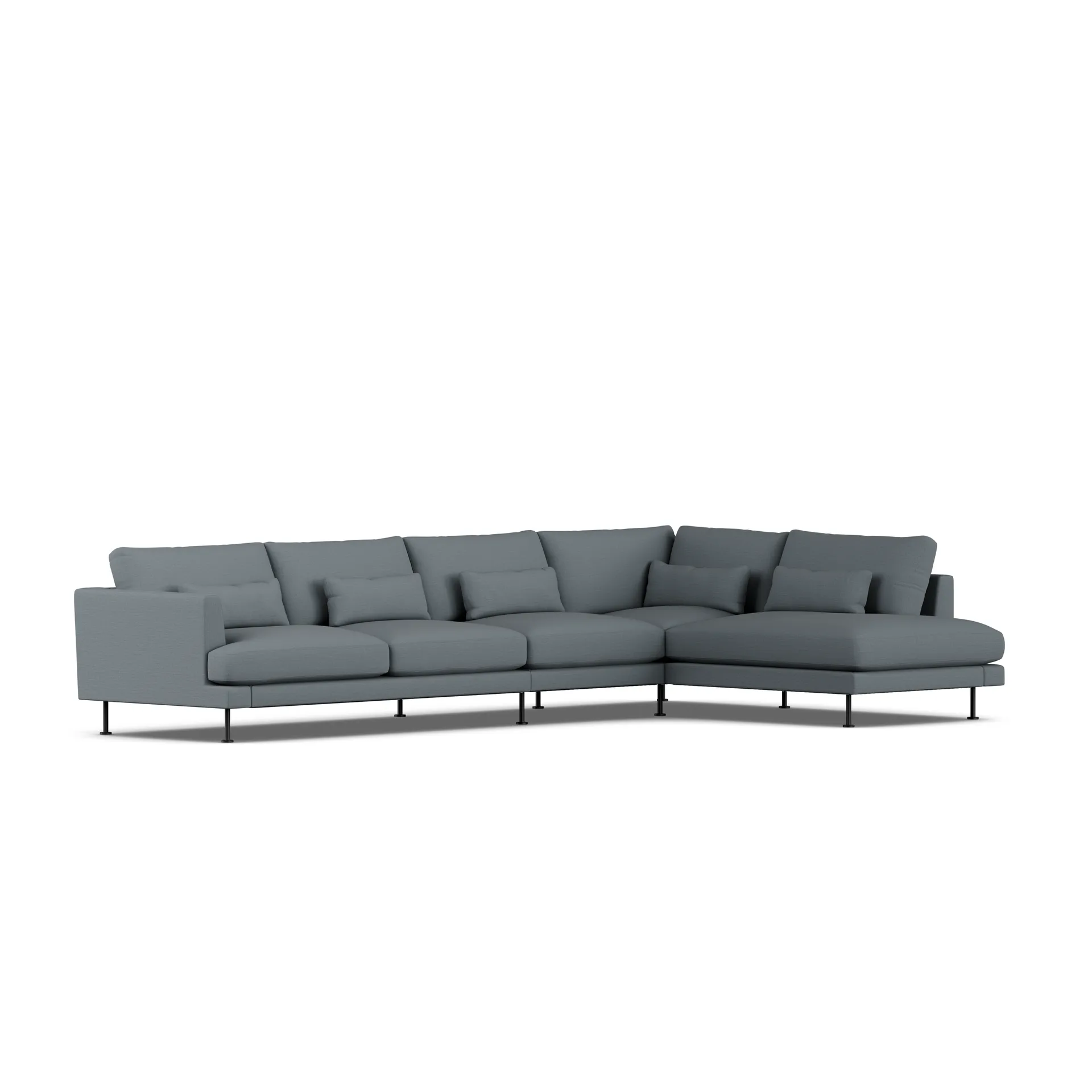 Bredhult sofa, Same Blue 6678-black steel, 4-seater B1 1898
