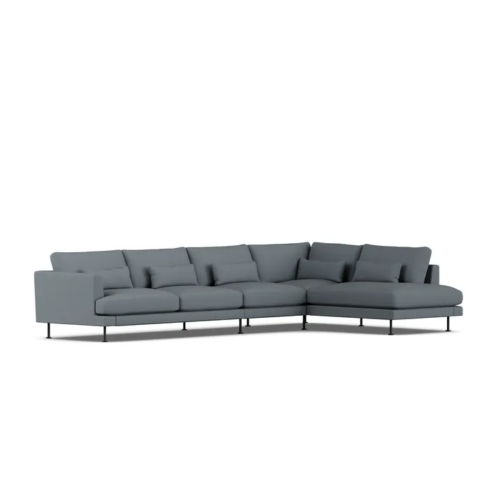 Bredhult sofa - Same Blue 6678-black steel, 4-seater B1 - 1898