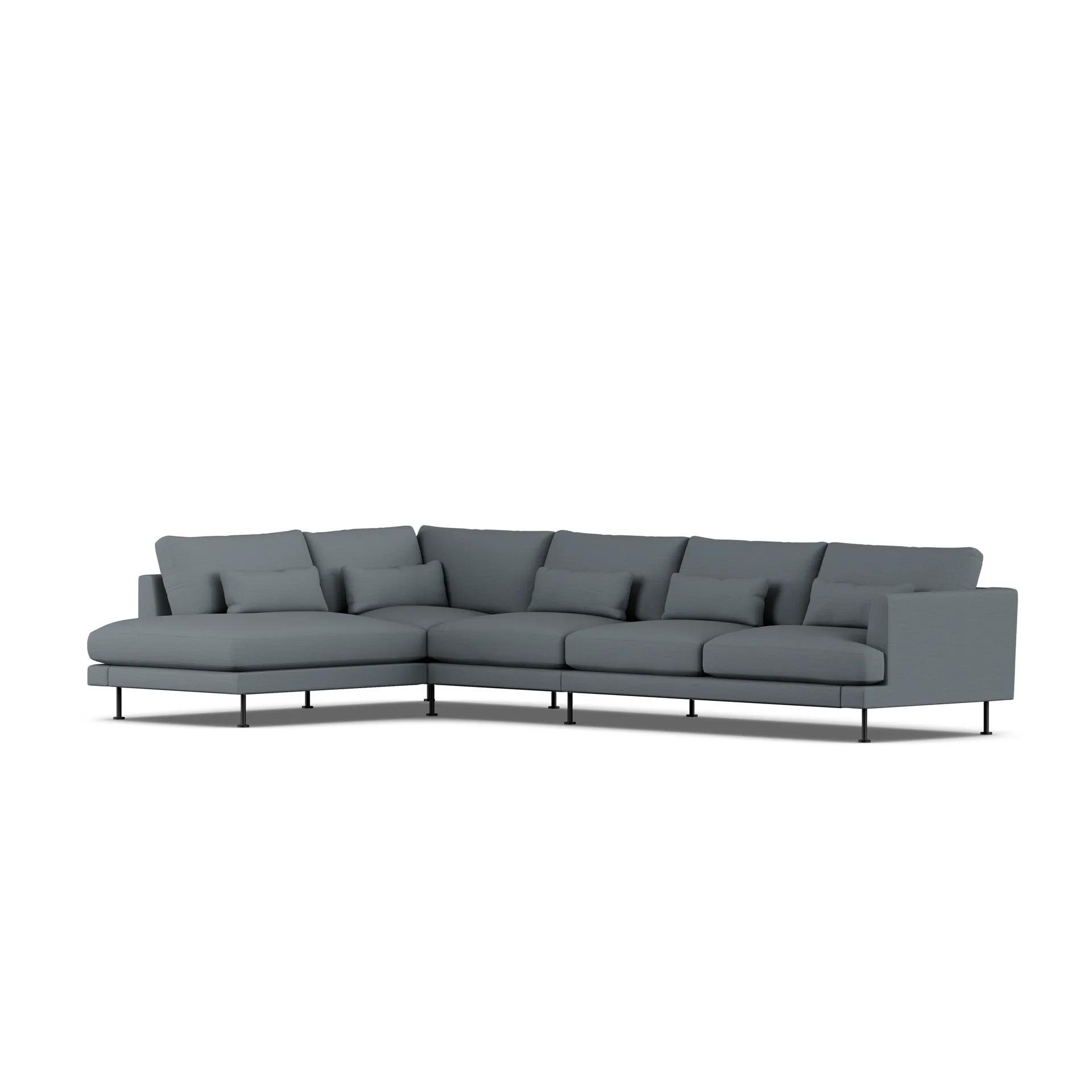 Bredhult sofa, Same Blue 6678-black steel, 4-seater B2 1898
